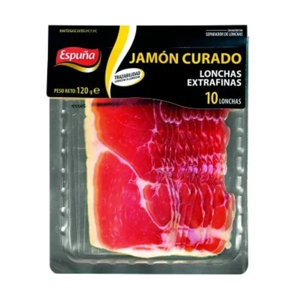 Jamón curado fino ESPUNA, sobre 120 g - 0.12 kg - Imagen del producto en Findit