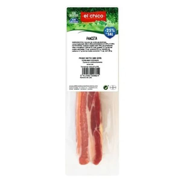 Panceta baja en sal EL CHICO, bandeja 300 g - 0.3 kg - Imagen del producto en Findit