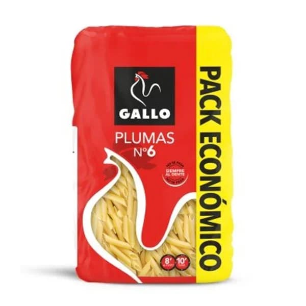 Macarron pluma nº6 GALLO, paquete 900 g - 0.9 kg - Imagen del producto en Findit