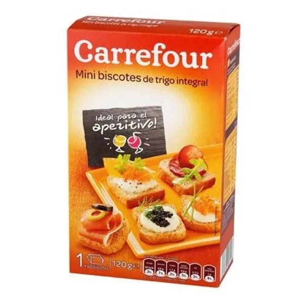 Biscottes mini integrales Carrefour 120 g. - 0.12 kg - Imagen del producto en Findit