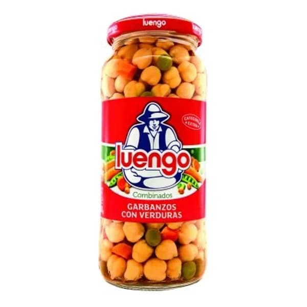 Garbanzos con verduras cocidas Luengo frasco 400 g - 0.4 kg - Imagen del producto en Findit