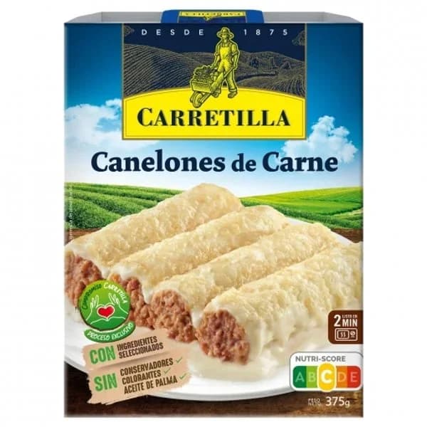 Canelones de carne CARRETILLA, bandeja 375 g - 0.38 kg - Imagen del producto en Findit
