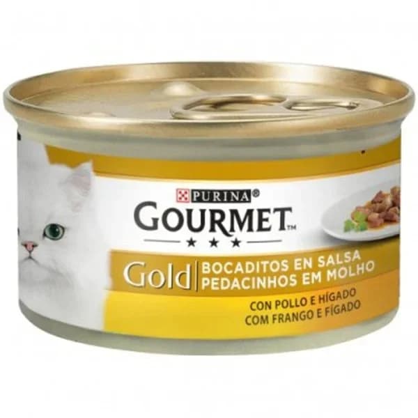 Gourmet gold bocaditos en salsa pollo-higado 85 g - 0.09 kg - Imagen del producto en Findit