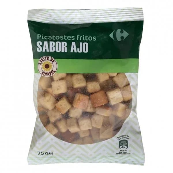 Picatostes fritos sabor a ajo Carrefour 75 g. - 0.08 kg - Imagen del producto en Findit