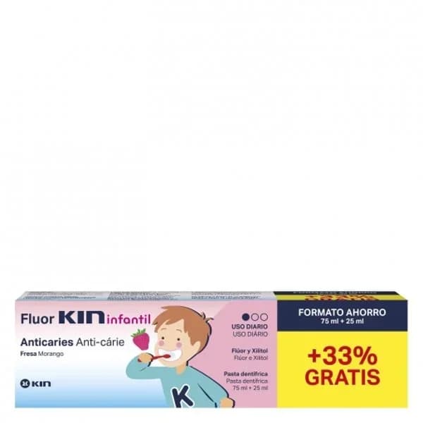 Pasta de dientes de fresa KIN, tubo 100 ml - 0.08 l - Imagen del producto en Findit