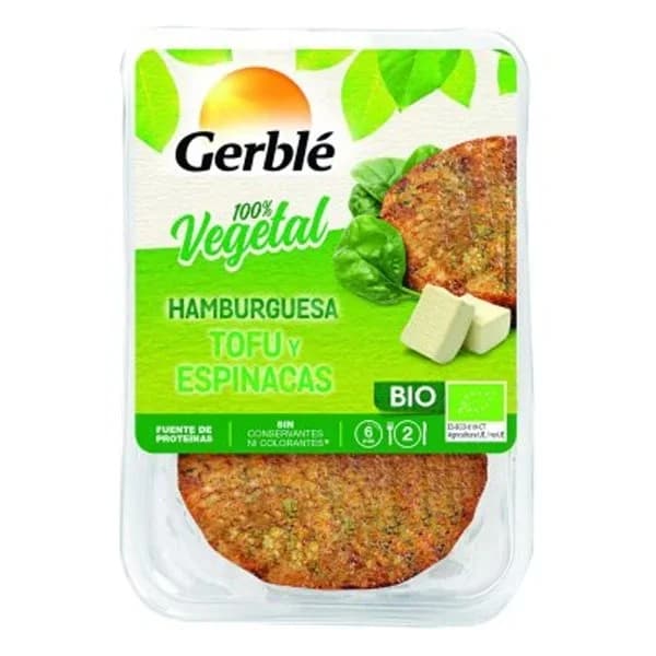 Hamburguesa de tofu-espinacas GERBLÉ BIO, pack 2x80 g - 0.16 kg - Imagen del producto en Findit