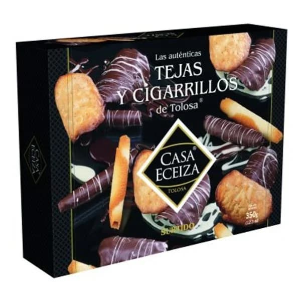 Tejas-cigarrillos de chocolate CASA ECEIZA, caja 350 g - 0.35 kg - Imagen del producto en Findit