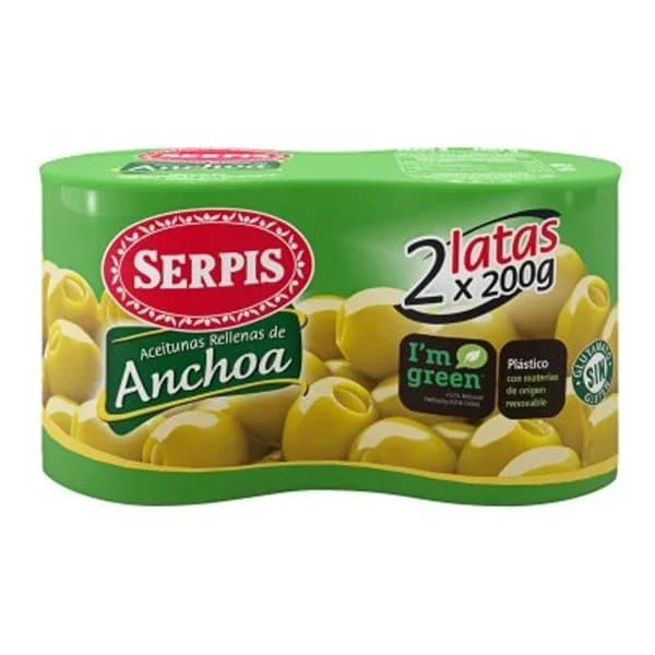 Aceitunas rellenas de anchoa 2x220 g - 0.17 kg - Imagen del producto en Findit