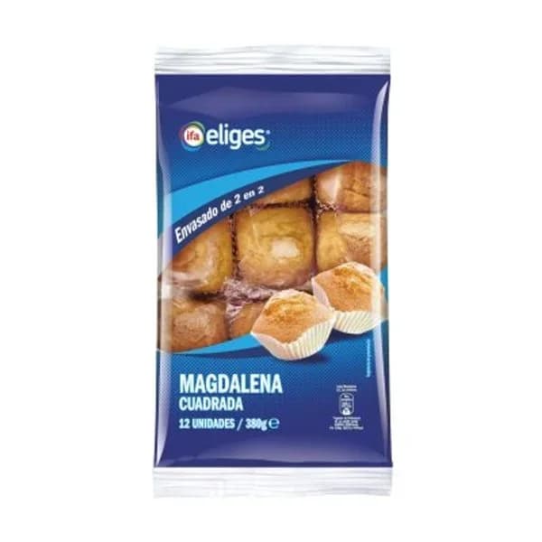 Magdalenas cuadradas 12 unidades 380 g - 0.38 kg - Imagen del producto en Findit