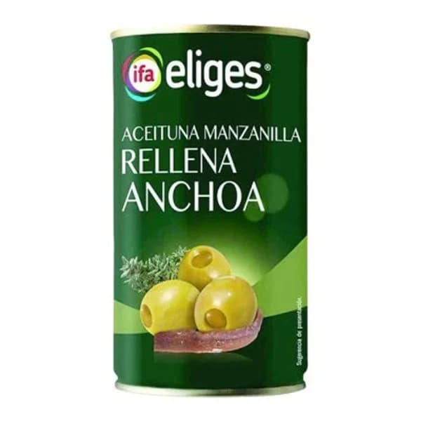 Aceituna manzanilla rellena de anchoa 350 g - 0.15 kg - Imagen del producto en Findit