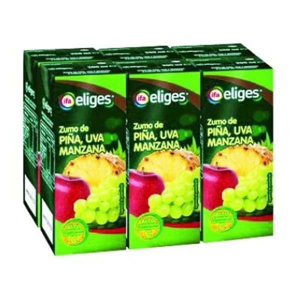 Zumo de piña, uva y manzana 6x200 ml - 1.2 l - Imagen del producto en Findit