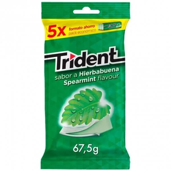 Chicles de hierbabuena Trident pack de 5 unidades de 13,5 g. - 0.01 kg - Imagen del producto en Findit