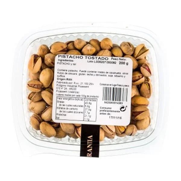 Pistacho tostado en tarrina 200 g - 0.2 ud - Imagen del producto en Findit