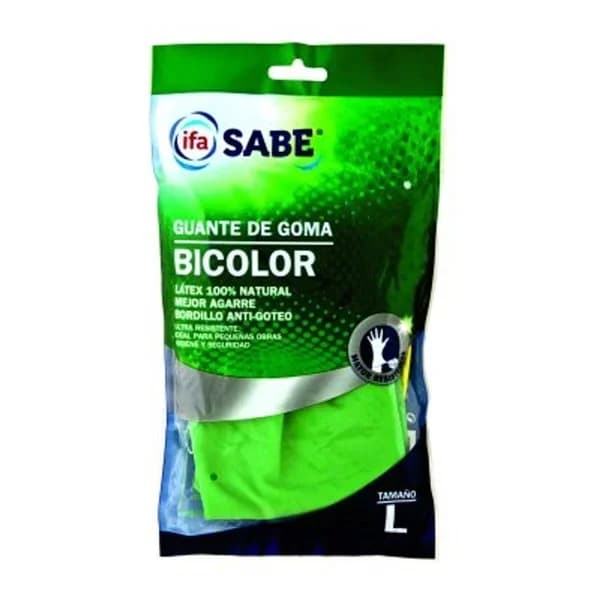 Guante de goma bicolor talla L - 1 ud - Imagen del producto en Findit