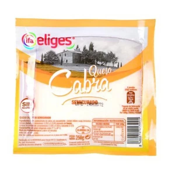 Queso de cabra semicurado cuña 250 g - 0.25 kg - Imagen del producto en Findit