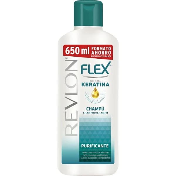 Champú con keratina para cabello graso Flex botella 650 ml - 0.65 l - Imagen del producto en Findit