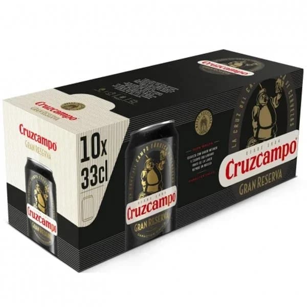 Cerveza tostada Cruzcampo gran reserva malta pack de 10 latas de 33 cl. - 3.31 l - Imagen del producto en Findit