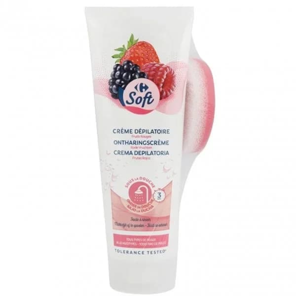 Crema depilatoria bajo la ducha frutas rojas Carrefour Soft 250 ml. - 0.25 l - Imagen del producto en Findit