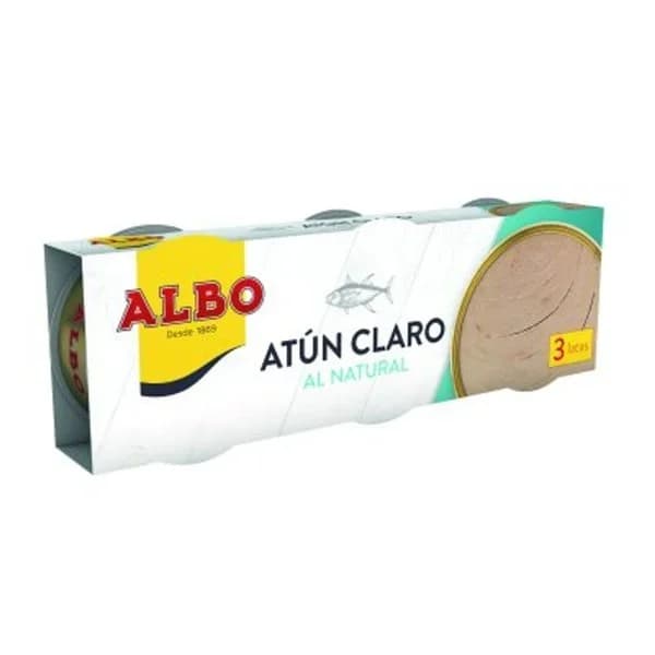 Atún claro al natural ALBO, pack 3x65 g - 1 ud - Imagen del producto en Findit