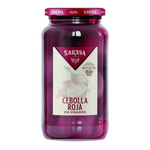 Cebollas rojas en vinagre SARASA, frasco 500 g - 0.5 kg - Imagen del producto en Findit