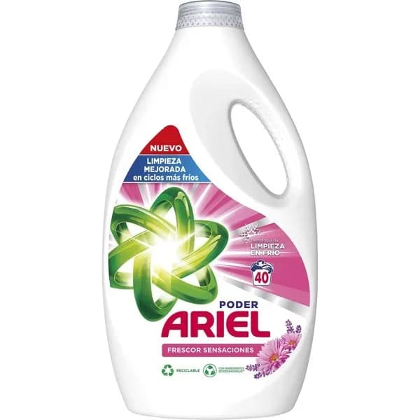 Detergente líquido ARIEL SENSACIONES, garrafa 40 dosis - 39.89 ud - Imagen del producto en Findit