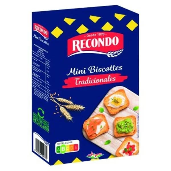 Mini biscottes RECONDO, caja 120 g - 0.12 kg - Imagen del producto en Findit