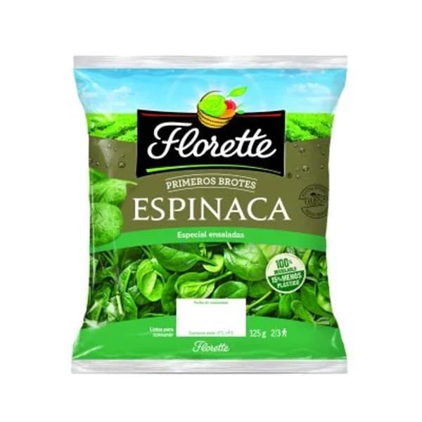 Primeros brotes de espinaca FLORETTE, bolsa 125 g - 0.12 kg - Imagen del producto en Findit