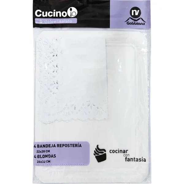 Bandeja Cartón Rectang. más Blondas 26x32c.4u - 1 ud - Imagen del producto en Findit