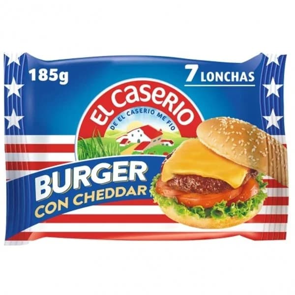 Queso burger EL CASERIO, lonchas, sobre 185 g - 0.18 kg - Imagen del producto en Findit