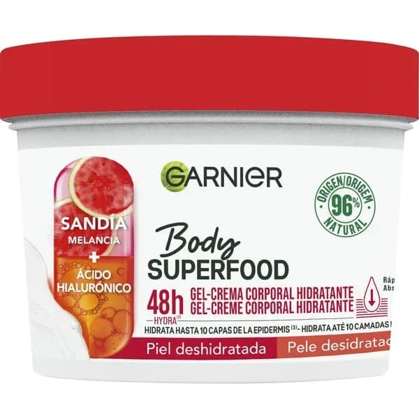 Crema corporal de sandía + hialurónica GARNIER, tarro 380 ml - 0.38 l - Imagen del producto en Findit
