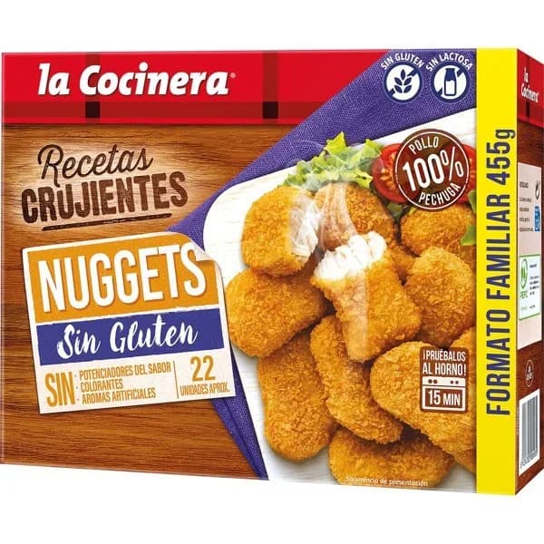 Nuggets de Pollo sin Gluten sin Lactosa congelados - 0.46 kg - Imagen del producto en Findit