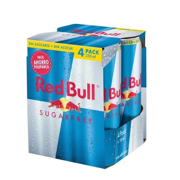Bebida energética Sugar Free RED BULL, pack 4x25 cl - 1 l - Imagen del producto en Findit