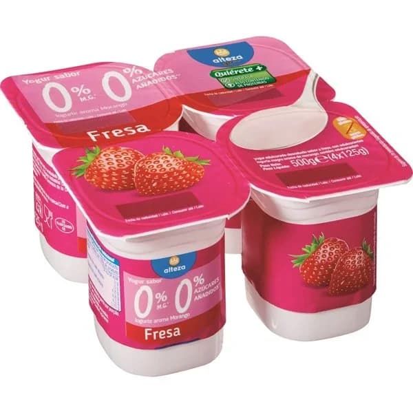 Yogur Desnatado Fresa 4UD - 0.5 kg - Imagen del producto en Findit