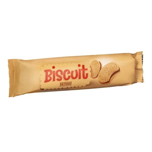Galletas Biscuit con relleno de crema de chocolate Hacendado - 0.15 kg - Imagen del producto en Findit
