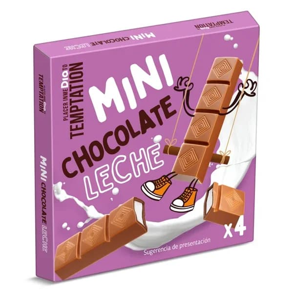 Mini barritas de chocolate con leche Temptation de Dia caja 50 g - 0.05 kg - Imagen del producto en Findit
