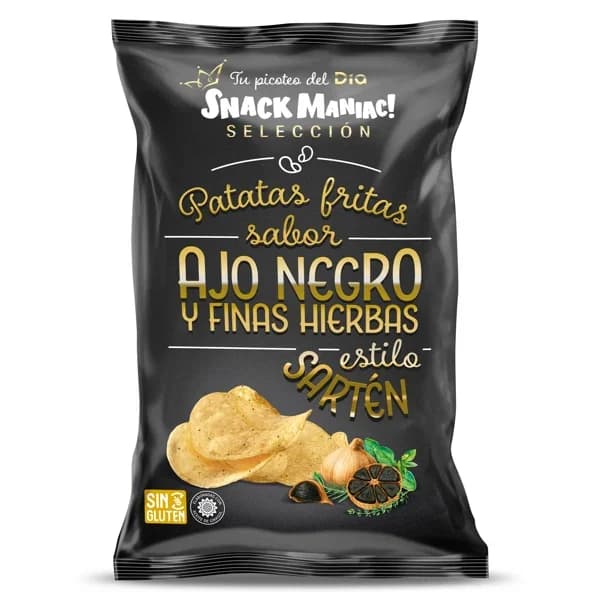 Patatas fritas a la sartén ajo negro y finas hierbas Snack Maniac de Dia bolsa 130 g - 0.13 kg - Imagen del producto en Findit