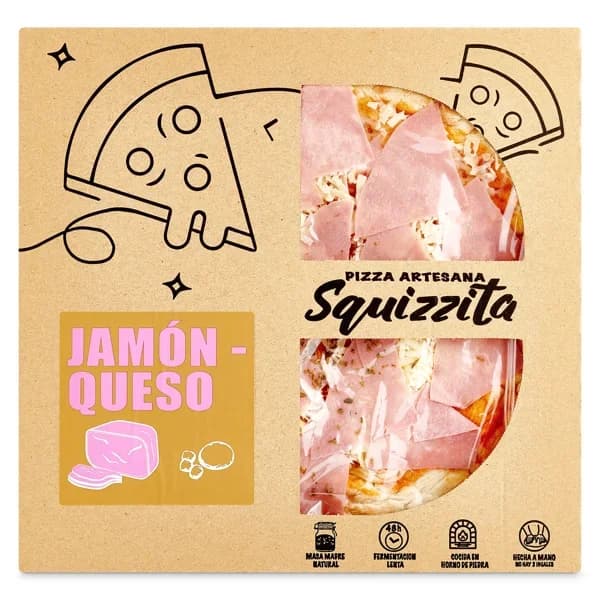 Pizza artesana de jamón y queso Squizzita caja 450 g - 0.45 kg - Imagen del producto en Findit