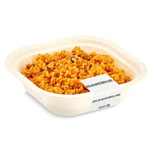 Arroz con secreto ibérico y setas bandeja 350 g - 0.35 kg - Imagen del producto en Findit
