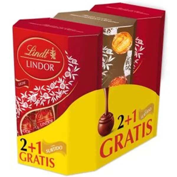 Bombón Lindor Leche Pack 2 + 1 Surtido - 0.41 kg - Imagen del producto en Findit