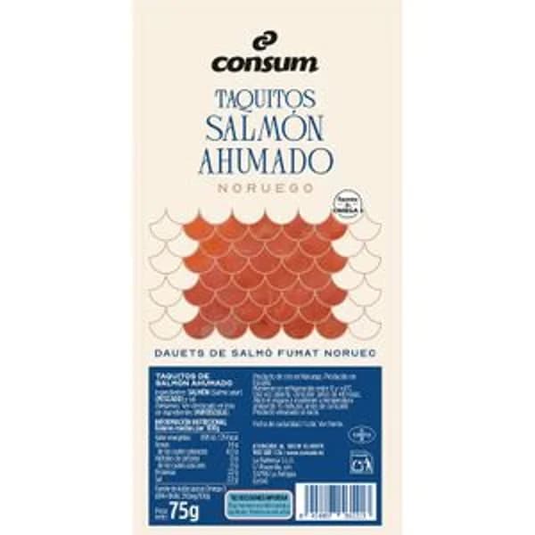 Taquitos de Salmón Ahumado Noruego - 0.08 kg - Imagen del producto en Findit