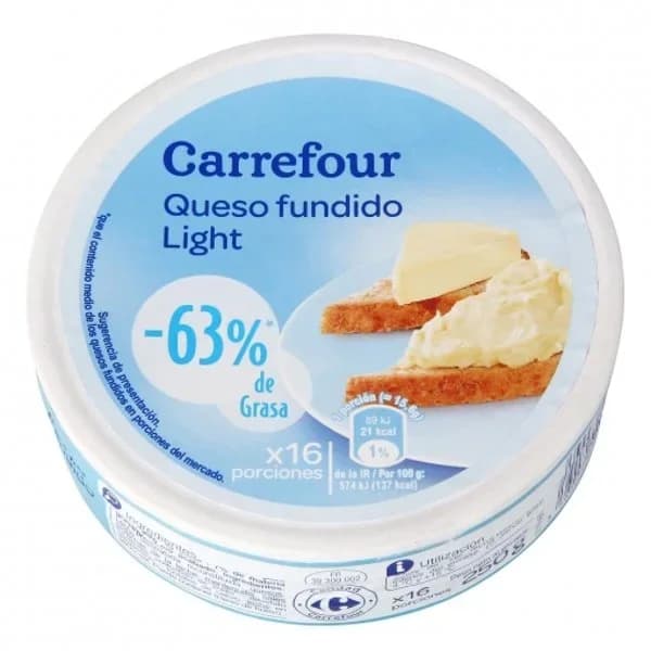 Queso fundido Light porciones 16 ud. Carrefour 250 g. - 0.25 kg - Imagen del producto en Findit