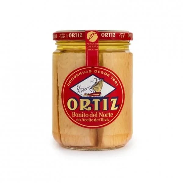 Bonito del norte en aceite de oliva ORTIZ, frasco 400 g - 0.26 ud - Imagen del producto en Findit