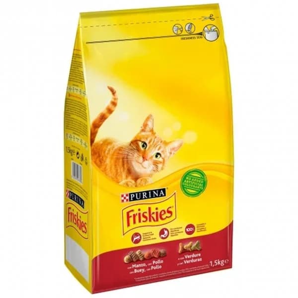 Alimento de buey-pollo-ternera gato adulto FRISKIES, saco 1,5 kg - 1.5 kg - Imagen del producto en Findit