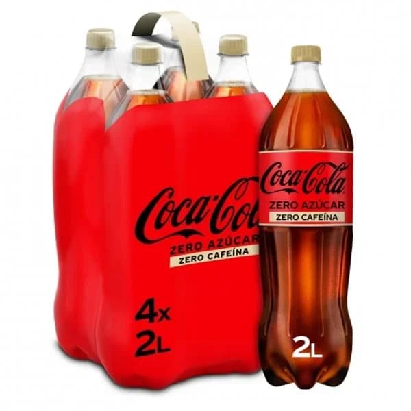 Refresco de cola COCA COLA Zero Zero, pack 4x2 litros - 8 l - Imagen del producto en Findit