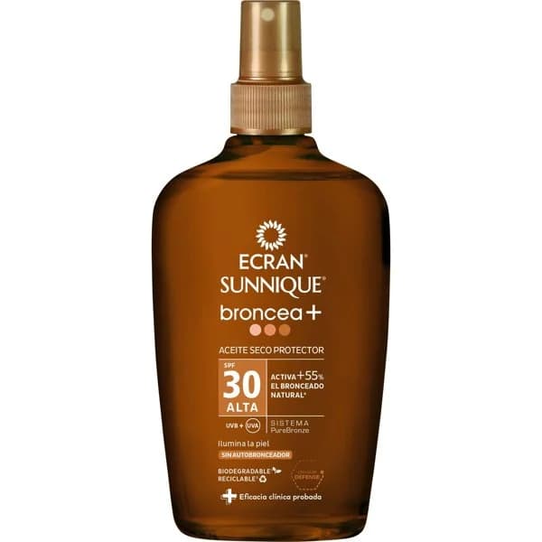 Spray aceite seco protector SPF30 Broncea+ Ecran Sunnique 200 ml. - 0.2 l - Imagen del producto en Findit