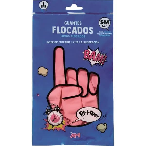 Guante Flocado Rosa Pequeño - 1.98 ud - Imagen del producto en Findit