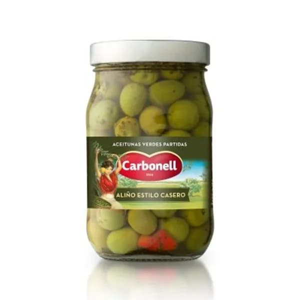 Aceituna con hueso estilo casero CARBONELL, frasco 450 g - 0.45 kg - Imagen del producto en Findit