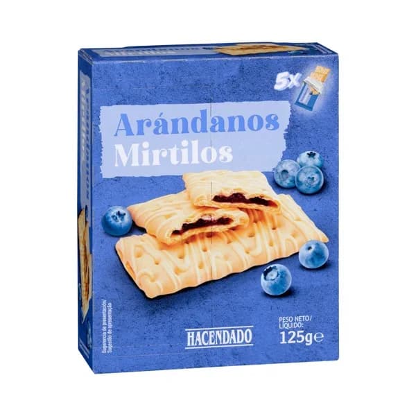 Barritas de galleta rellenas de arándanos Hacendado - 0.12 kg - Imagen del producto en Findit