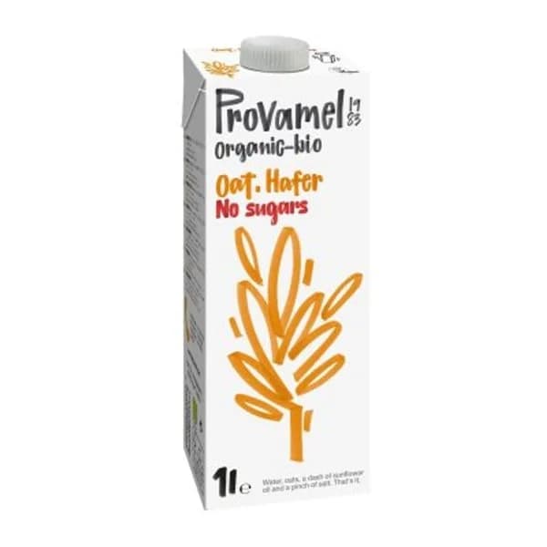 Bebida de avena natural sin azúcar PROVAMEL, brik 1 litro - 1 l - Imagen del producto en Findit
