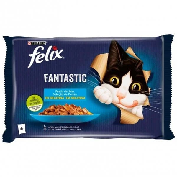 Comida Húmeda Gato Felix Fantastic Festín del Mar - 0.22 kg - Imagen del producto en Findit